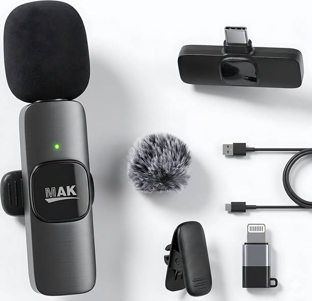 MAK Compact Noise Cancellation Mic for Vloggers, YouTubers & Creators Microphone