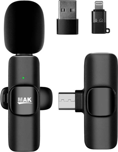 MAK Wireless Collar Mic for YouTube, Vlogging, Recording for Android/iOS/PC Microphone
