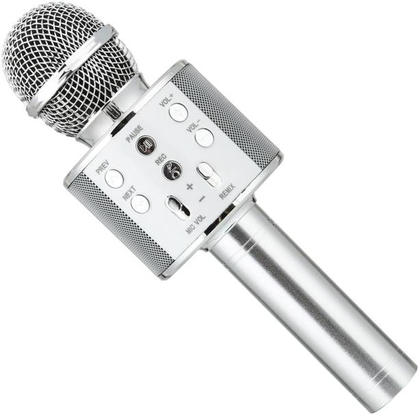 MZ MIC12-WIRELESS KARAOKE MIC WITH SPEAKER-FM Radio Voice Changer Rechargeable Microphone