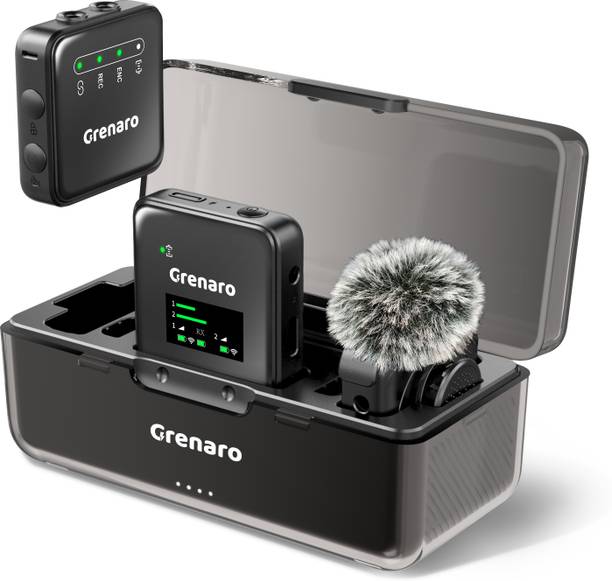 Grenaro Wireless Mic for YouTuber, 3 in 1 Mike for Vlogging, Plug & Play Wireless Mic Microphone