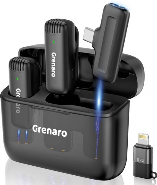 Grenaro Mic for Youtube, J13 Wireless with Charging Case - 3 Level Noise Reduction Microphone