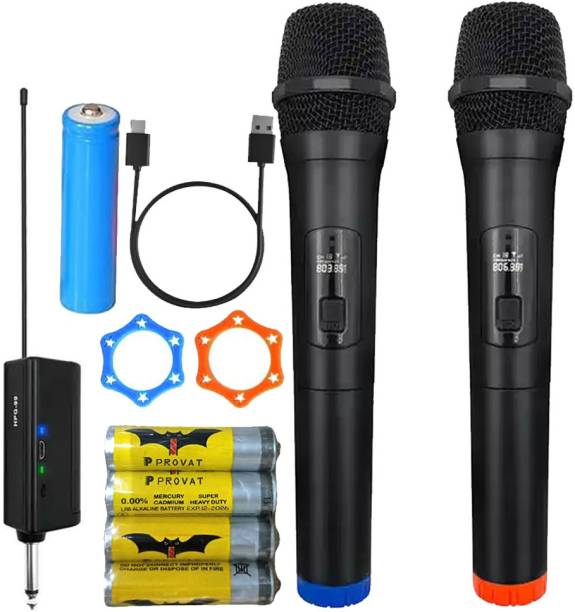 IMAGINEA UHF Microphone Dynamic Dual Wireless Mic with Rechargeable Receiver 160 ft Range Microphone