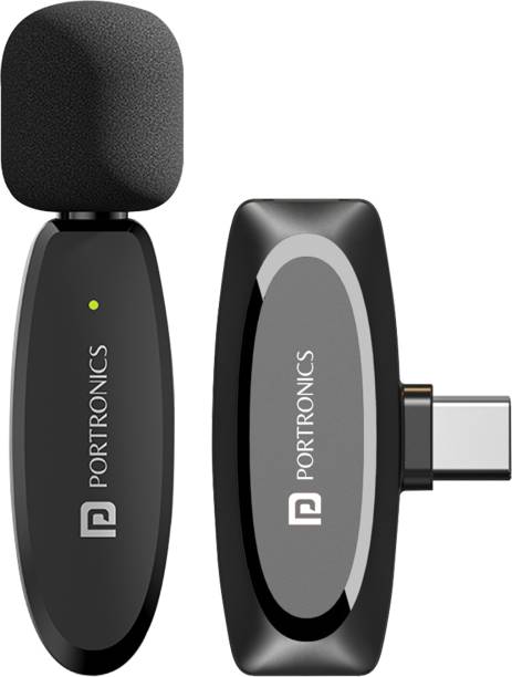 Portronics Dash 7 Type C Wireless Mic with Plug & Play Technology,Collar Microphone