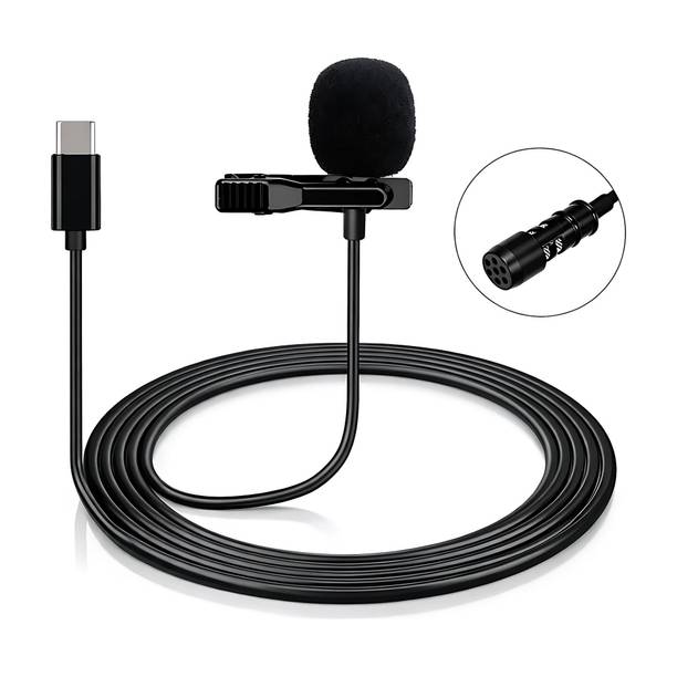 MMAK Plug-n-Play Type-C Clip-On Wired Mic for Youtubers, Reels, Content Creation Microphone