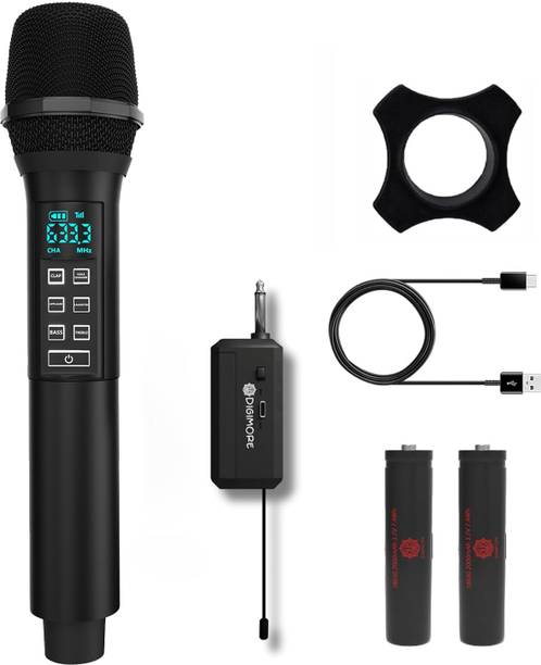 Digimore D-346 UHF Wireless Mic| Inbuilt Echo and Voice Effects for Singing & Performance Microphone