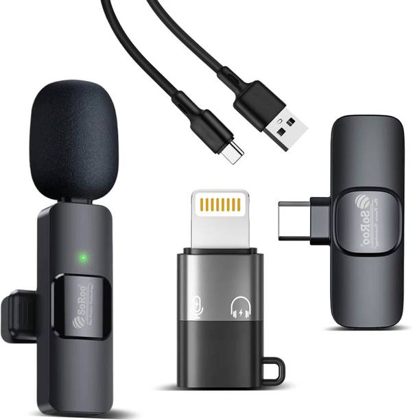 SoRoo Wireless Mic for Youtube, Vlogging, Video Recording for Android & iPhone Microphone