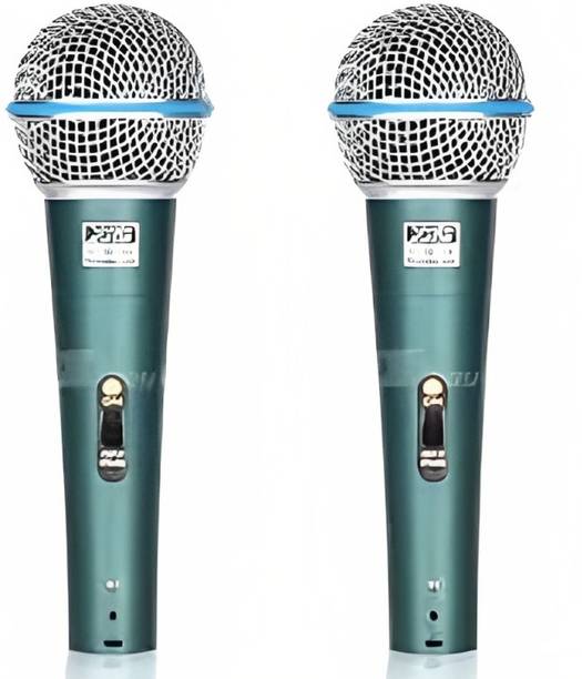 hybite Beta58A Dynamic Cardioid Vocal MultiPurpose Mic with 12 Ft XLR Cable (Pack of 2) Microphone