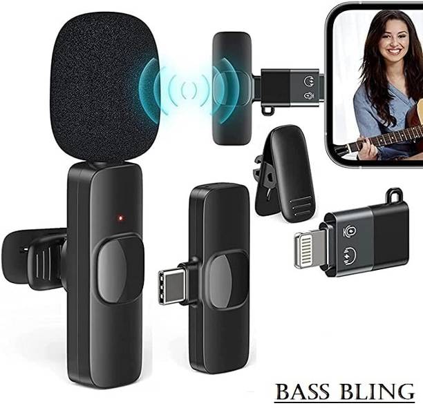 BASS BLING ® Wireless Lapel Mic for YouTube, Vlogging, Recording for Android Microphone