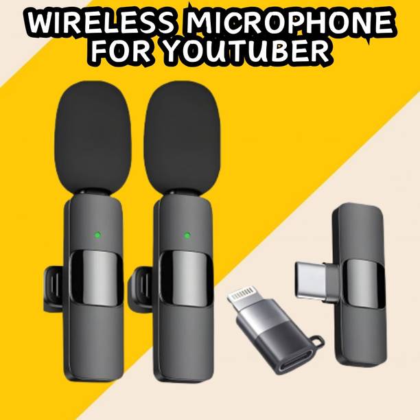 AGINDUSTRY K9 Dual (Wireless Microphone)Plug & Bluetooth Collar Mic for YouTub/VloggingC313 Microphone