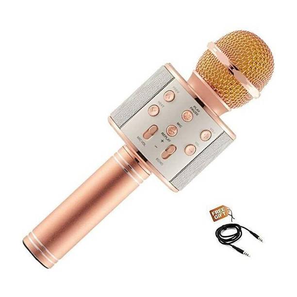 Seraphic Microphone Bluetooth Singing Mic with Built-in Speaker Echo Rechargeable Microphone