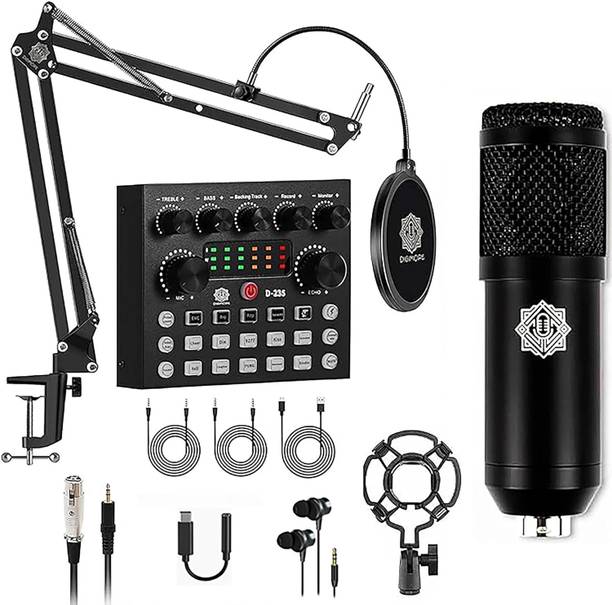 Digimore D-430 Condenser Mic Kit with V8 Sound Card for Gaming, Podcasting Microphone
