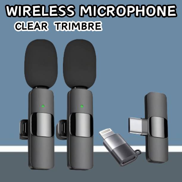 AGINDUSTRY K9 Dual (Wireless Microphone)Plug & Bluetooth Collar Mic for YouTub/VloggingC493 Microphone