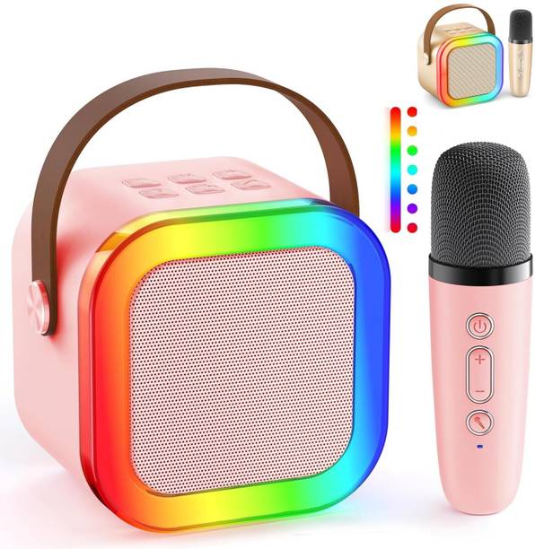 MOBONE ® k12 Portable Karaoke Set with LED Bluetooth Speaker and Wireless Microphone