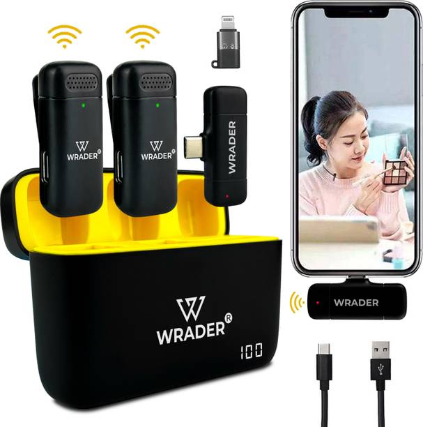 WRADER Lavalier Wireless Mic with Charging Case for Video Recording Reel Vlog Interview Microphone