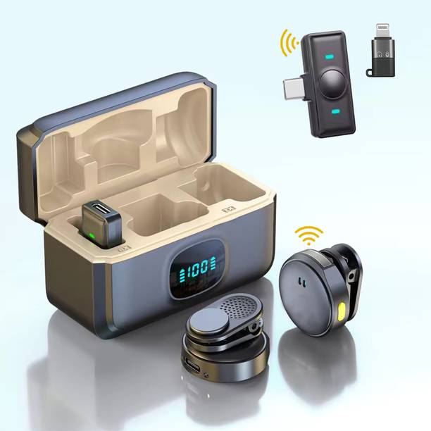 MOBIZAC Dual User Wireless Microphone with Charging Case for Youtube Video Recording and Vloging Mic