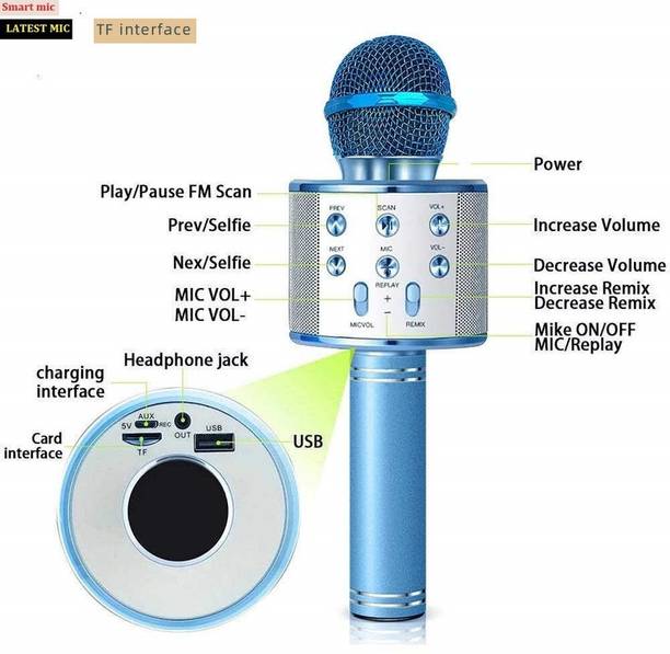 jorugo A1358_WS858 PRO BLUETOOTH Inbuilt MIC COLOR MAY VARY (PACK OF 1) Microphone