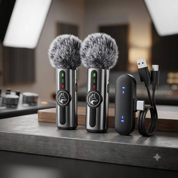 FoxHill Wireless Microphone Streaming and Karaoke Device - Noise Cancelling Recording Microphone