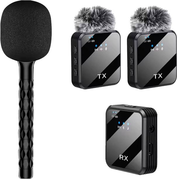 WRADER Reporter Microphone Stick with Wireless Microphones for Youtube Video Recording Microphone