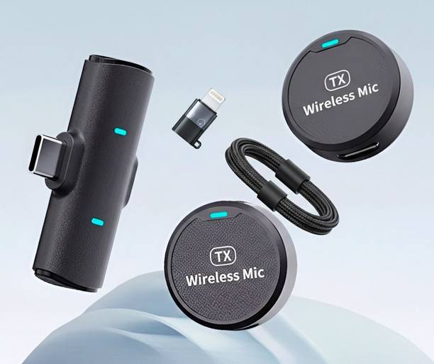 Foxne Point TX Dual Wireless Lavalier Mic with USB-C & Lightning Support_MQ102 Microphone