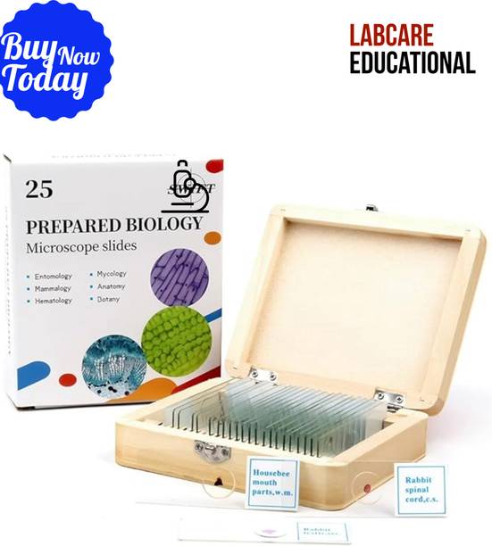 labcare SP-25 Permanent Educational Slides set of 25 Microscope Slide Box