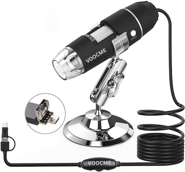 VOOCME 2K HD 2560x1440P USB Digital Microscope for Android Cellphone and Tablet WindowS Microscope Slide Box