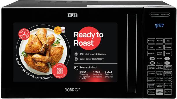 IFB 30 L Anti Rust Stainless Steel Cavity, 360 Degree Motorized Rotisserie, Express Cooking, Childlock protection, Steam clean for hygiene Convection Microwave Oven