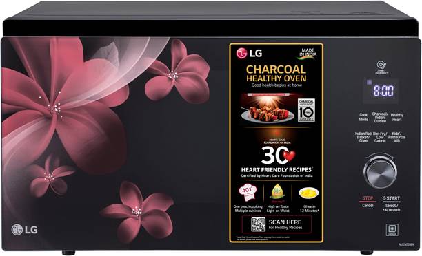 LG 32 L Diet Fry and with 360 Motorised Rotisserie for crispy and tasty bar-be-que recipes, Charcoal Convection Microwave Oven