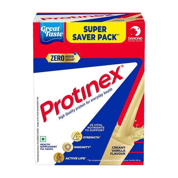 Protinex Creamy vanilla |40% daily protein with 200ml milk | Strong muscles | Zero sugar