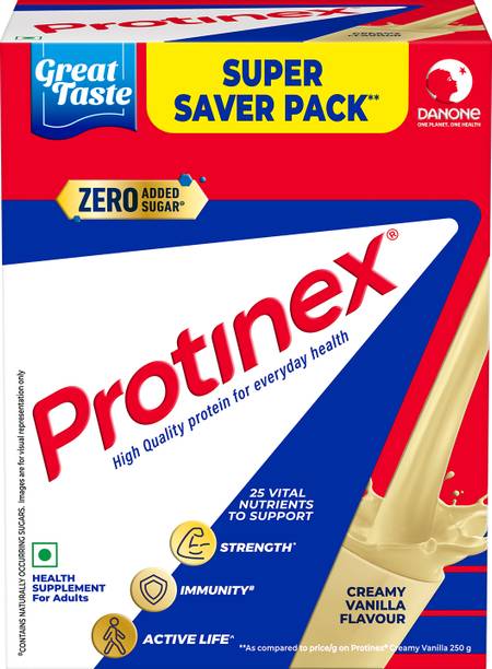Protinex Creamy vanilla |40% daily protein with 200ml milk | Strong muscles | Zero sugar