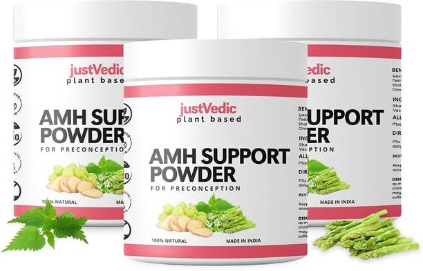 justvedic AMH Support Drink Mix - Helps to Balance AMH Level & Egg Quality | 100% Natural