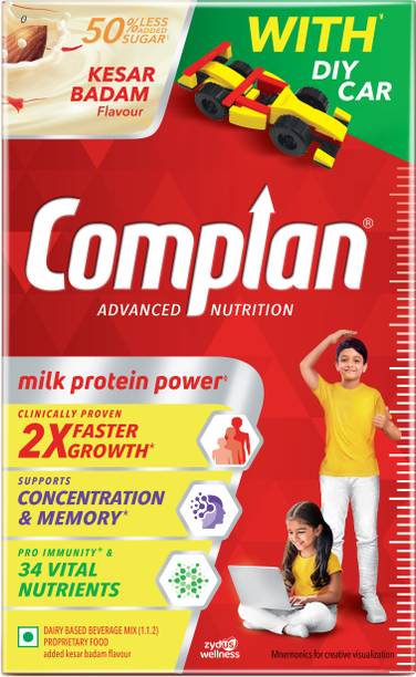 COMPLAN Nutrition Drink Powder for Children Kesar Badam flavour Refill Pack with DIY Car