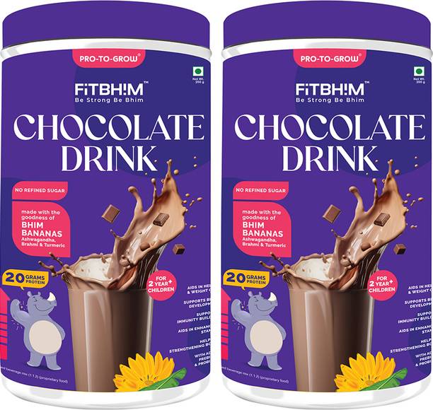 Pro-To-Grow Fitbhim Chocolate Drink with Bhim Banana,for kid's growth
