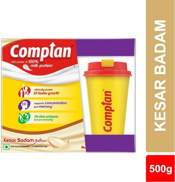 COMPLAN Nutrition Drink Powder for Children, Kesar Badam Flavour, Carton with Shaker