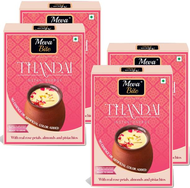 MevaBite Instant Energy Thandai Masala Powder (400g) With Real Rose Petals - Thandai Mix