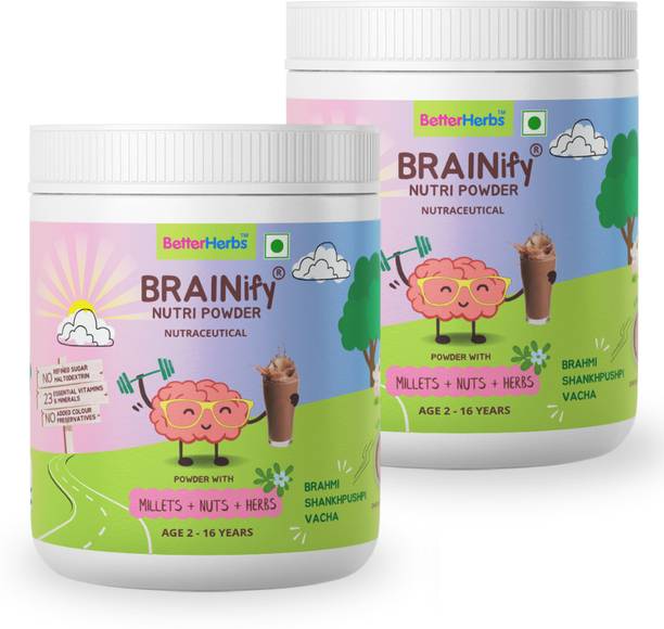 Trick Or Treat BRAINIFY Nutrition Drink Powder for 2-16 Yrs | 7 Herbs | Chocolate
