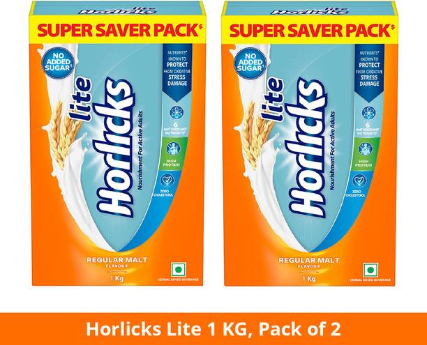 Lite Horlicks Regular Malt (1 kg), Pack of 2 (2 kg)