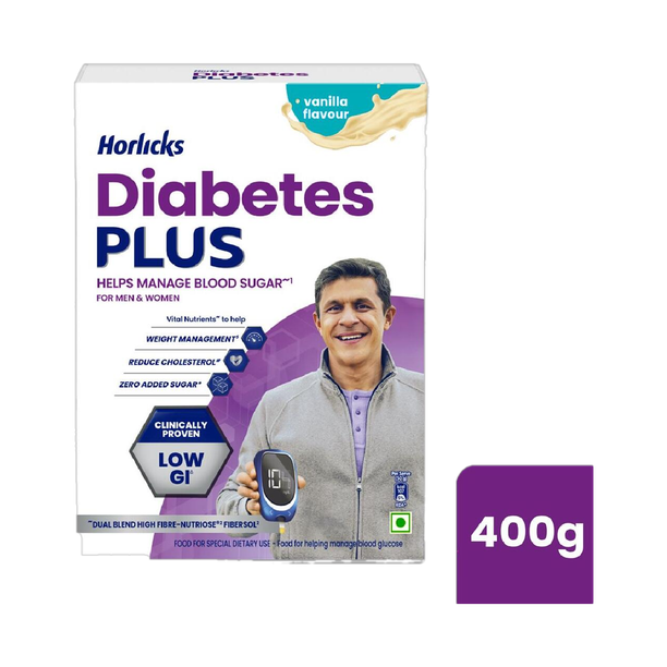 HORLICKS Diabetes Plus, Vanilla, Powder Helps Manage Blood Sugar From Day 1