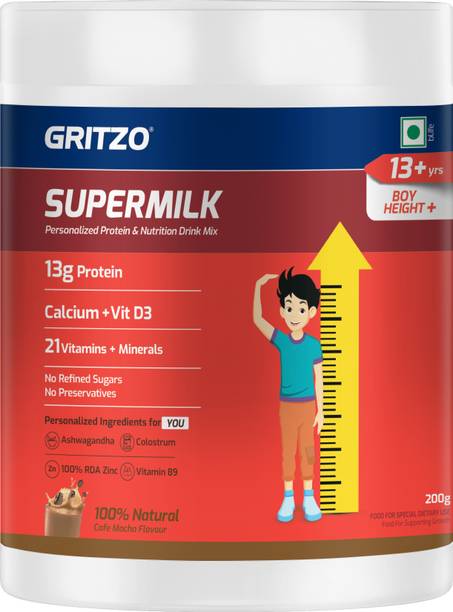 Gritzo SuperMilk Height+ (13+y Boys), 13g Protein (Cafe Mocha)
