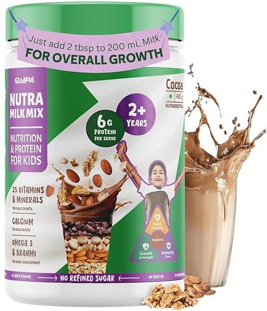Gladful Chocolate Nutramilk for Kids 2+ Years | Better Immunity & Strength | 6g Protein