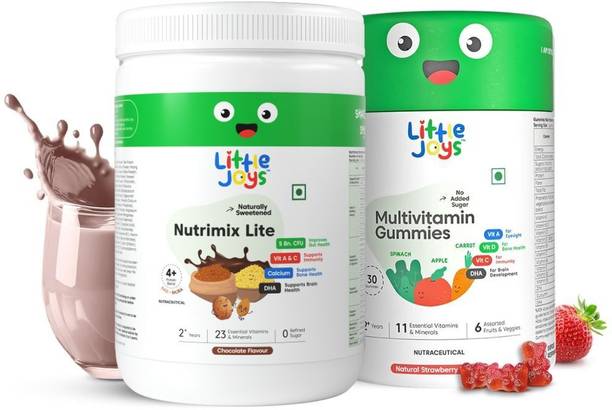 Little Joys Immunity Booster Kit Lite (2-6 yr) Nutrimix Lite 350g & Multivitamin Gummies 30N