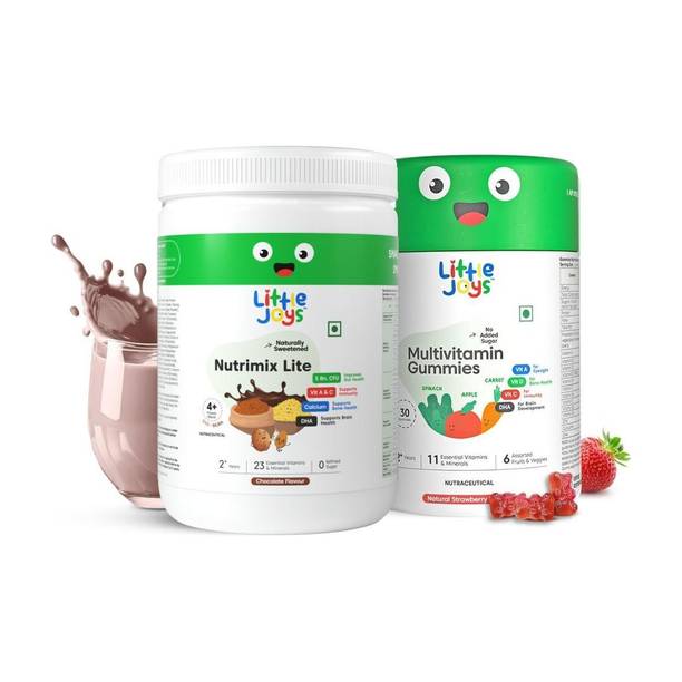 Little Joys Immunity Booster Kit Lite 2-6 yr Nutrimix Lite & Multivitamin Gummies