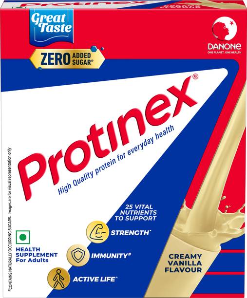 प्रोटीनेक्स क्रीमी वनीला -न्यूट्रिशन ड्रिंक पाउडर विथ प्रोटीन फॉर स्ट्रेंथ एंड एनर्जी