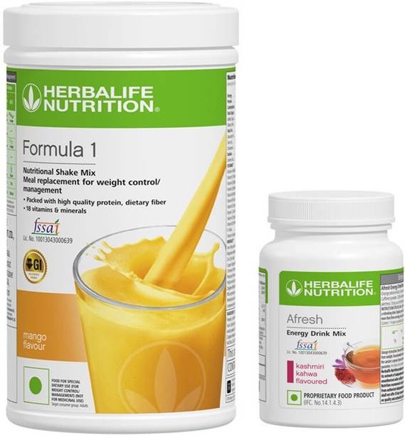 HERBALIFE Formula 1-Mix Shake Mango 500g + Kashmiri Kahwa Afresh 40g Box