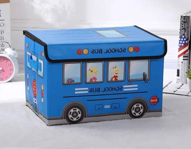 BLENZZA DECO Kids School Bus/Sitting Stool/Storage Box/Playing Toy Storage Box