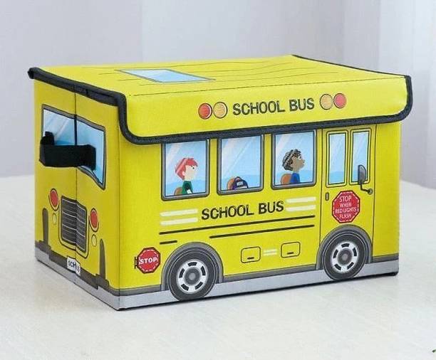 BLENZZA DECO Kids School Bus/Sitting Stool/Storage Box/Playing Toy Storage Box