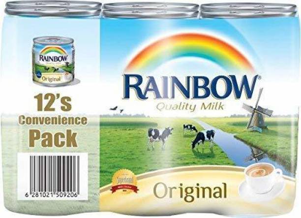 RAINBOW Original Evaporated Canned Milk 170gm,(Pack of 12pcs)