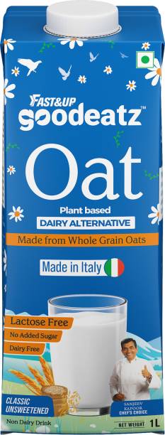 FAST&UP GoodEatz Oat Milk, Vegan Plant Based,Lactose Free-No Oily Taste-Zero Added Sugar