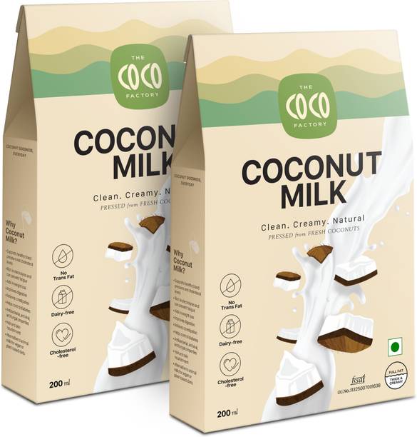 THE COCO FACTORY Dairy Free Plant Based Milk Vegan Cooking Coffee Smoothies Curries Desserts Coconut Milk