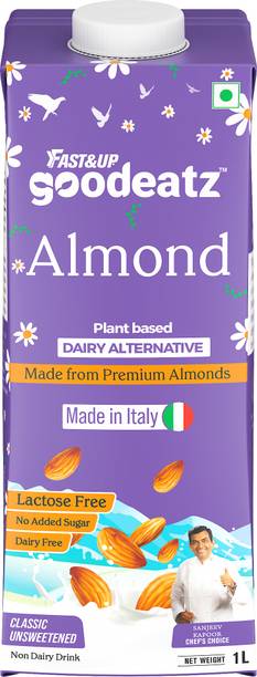 FAST&UP GoodEatz Almond Milk, Vegan Plant Based, Lactose Free, No Oily Taste/Added Sugar