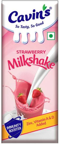 Cavin's Strawberry Milkshake, Enriched with Zinc, Vitamin A & D for Immunity Support,